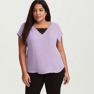 Lavender with black lace top- Torrid